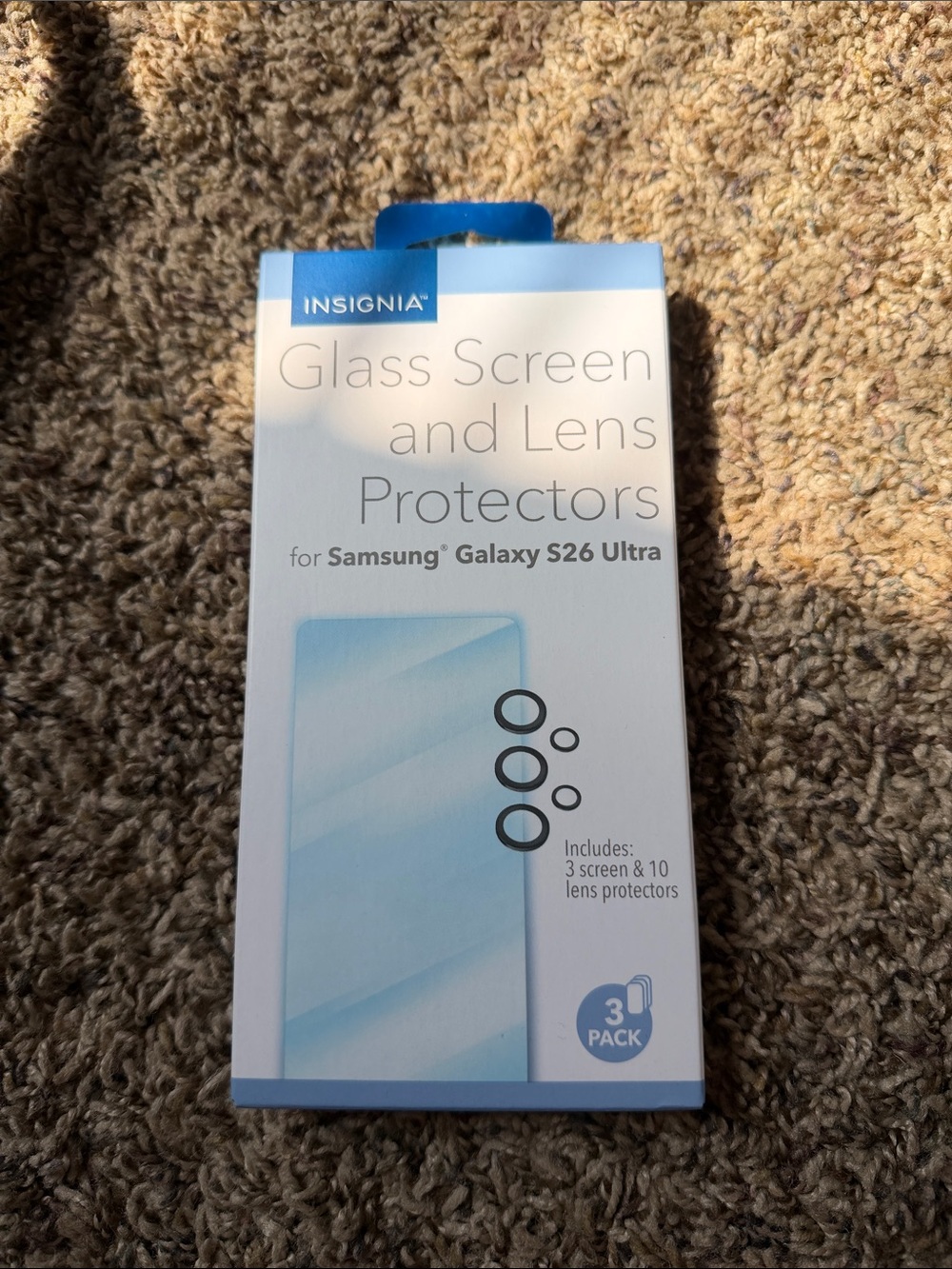 Glass Screen and Lens Protectors for Samsung Galaxy S26 Ultra - Light Blue